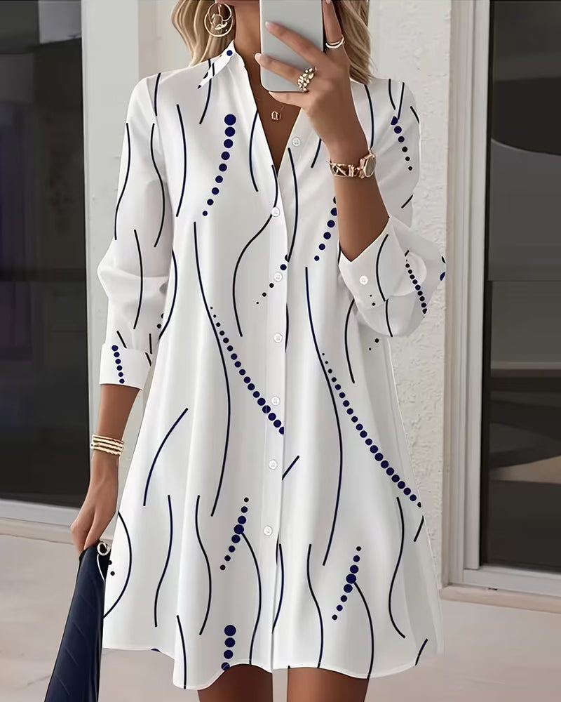 Elodie | Wavy Collar Tummy-Skimming Shirt