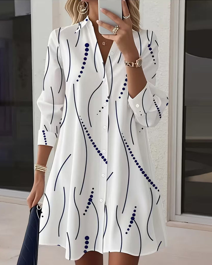 Elodie | Wavy Collar Tummy-Skimming Shirt
