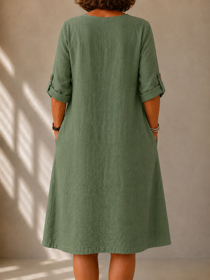 Lucie Trapeze Dress with Side Pockets