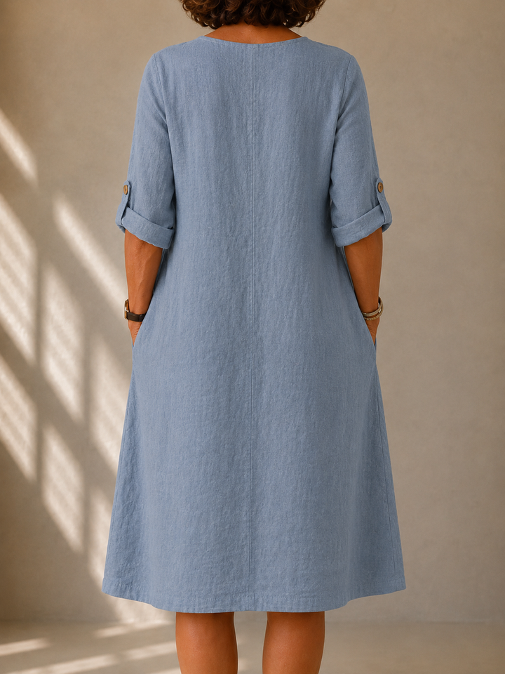 Soft Dress with Tunisian Collar Elina