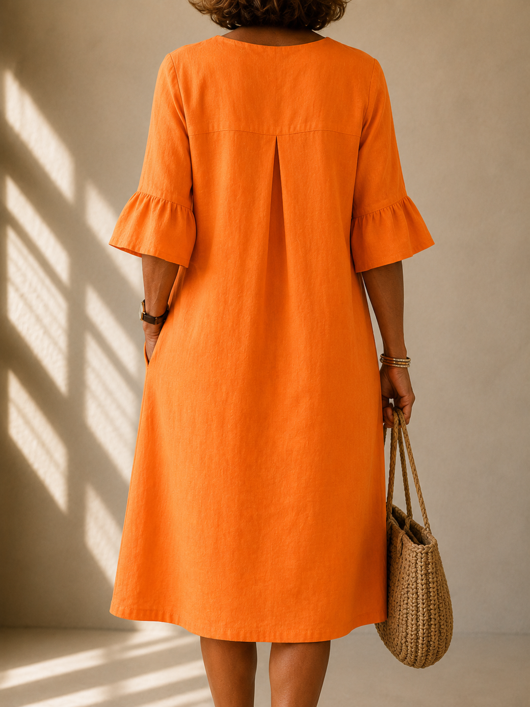 Mathilde V-Neck Button-Down Dress