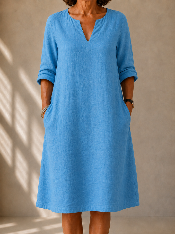 Light V-Neck Casual Dress