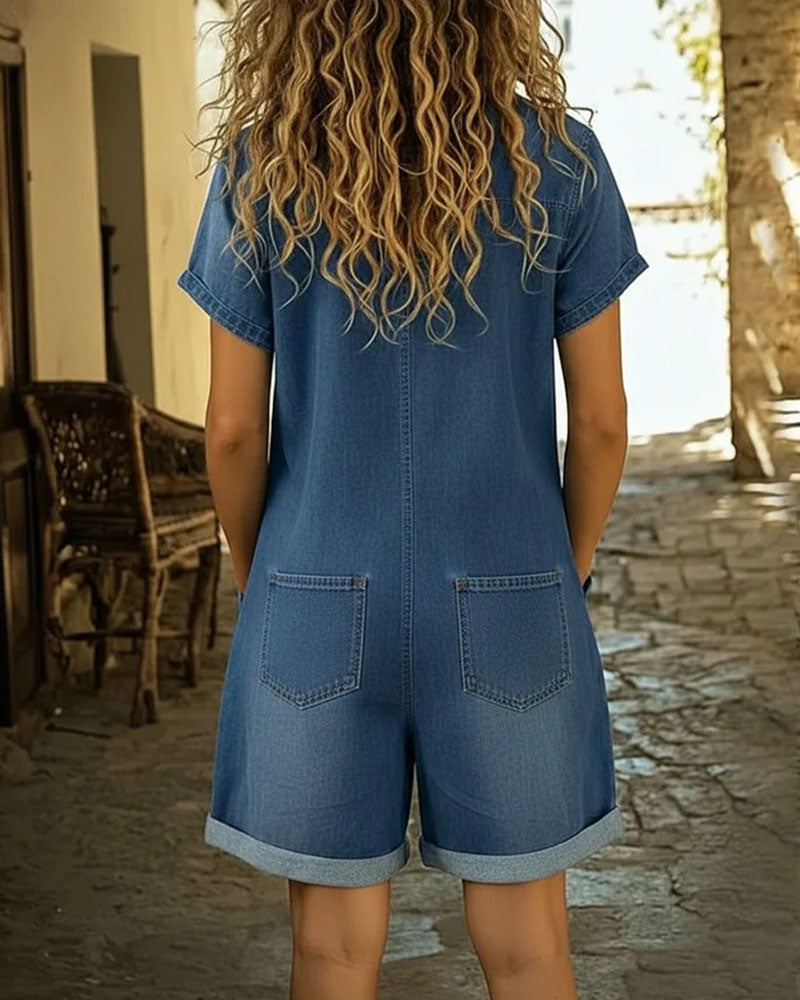 Delya | Short Sleeve Playsuit Dress