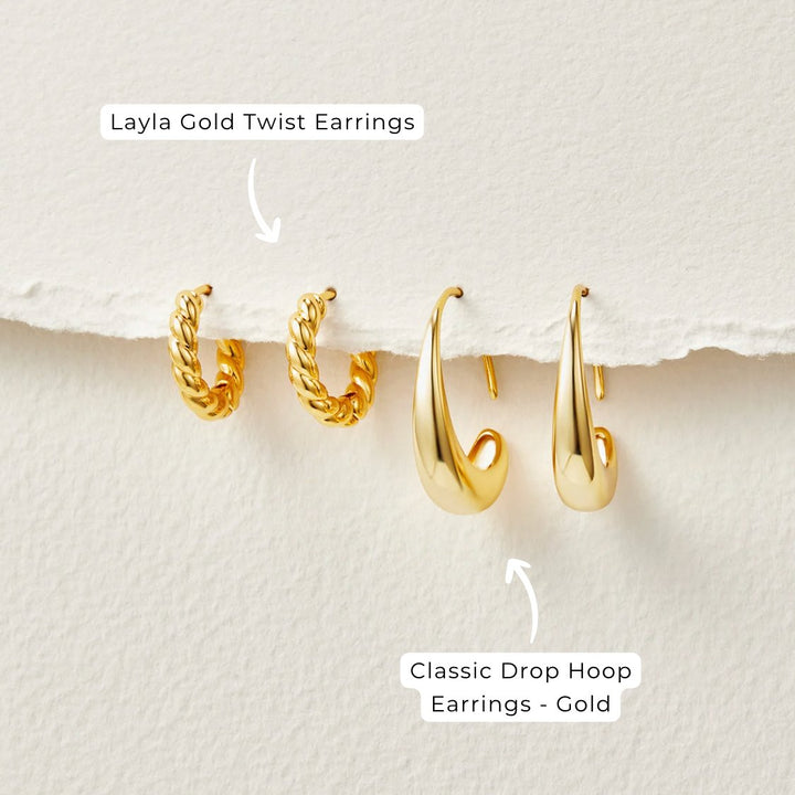Classic Drop Hoop Earrings