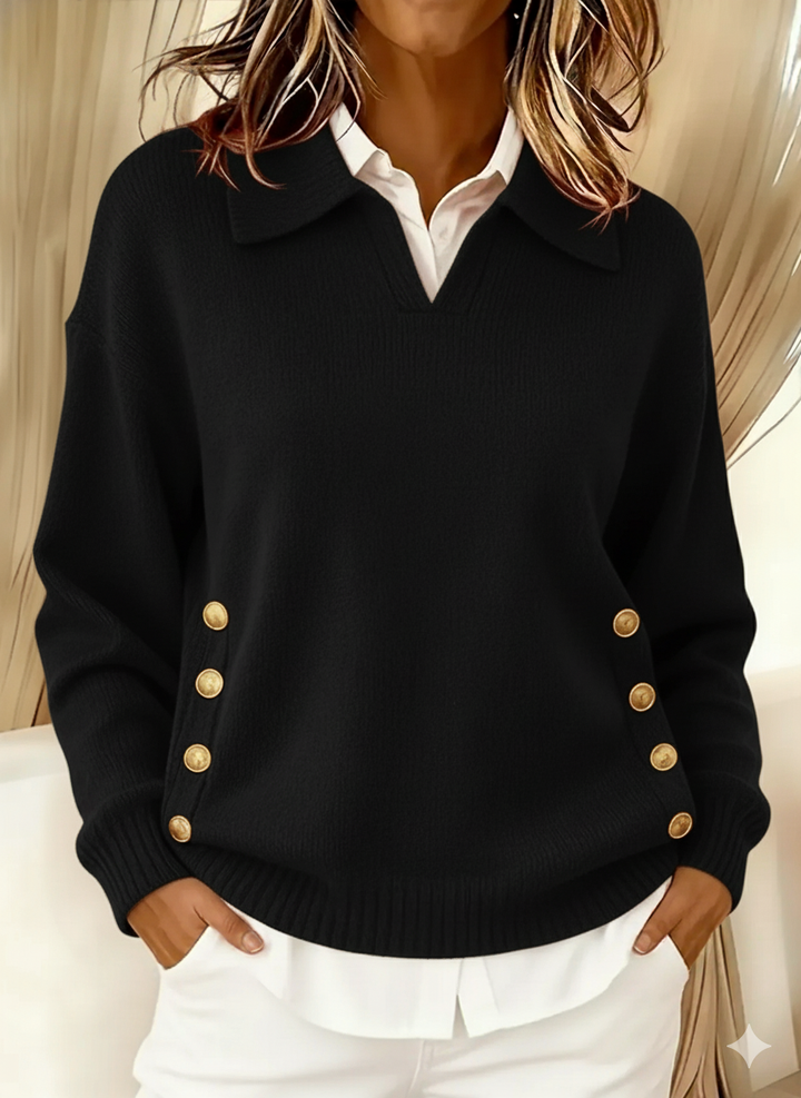 Fritzie | V-Neck Sweater with Collar