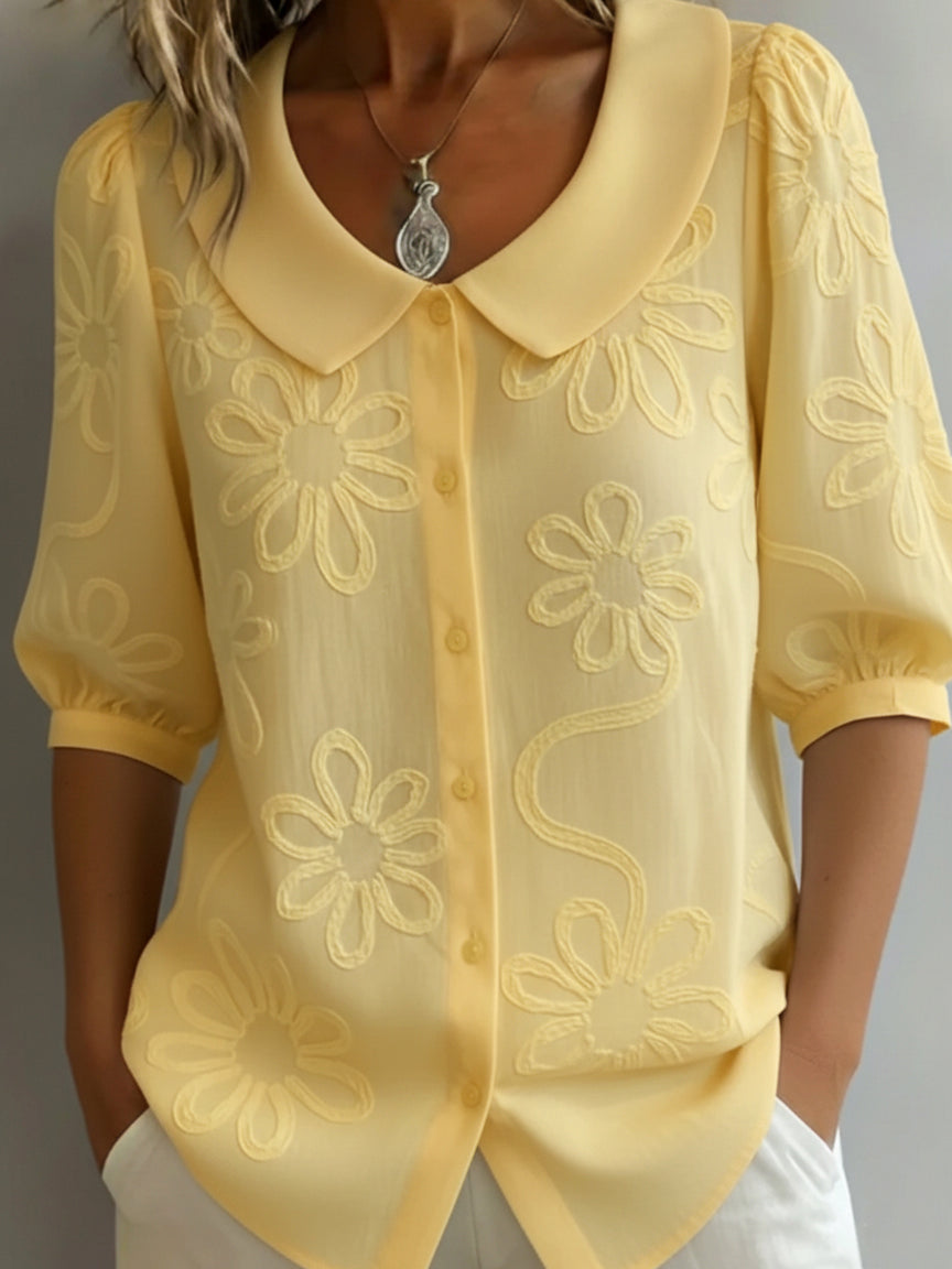 Aurélie™ — Lightweight Floral Blouse, Natural Elegance