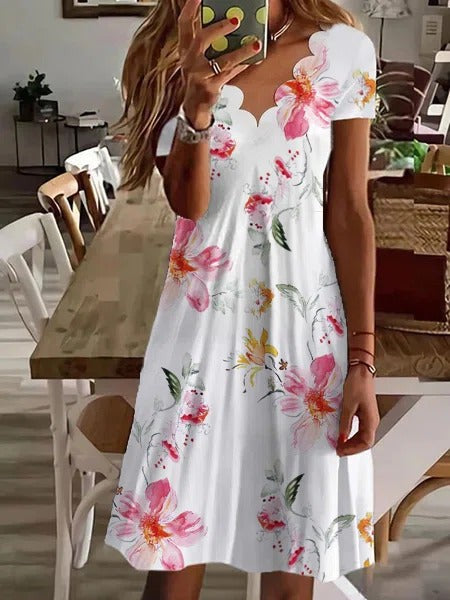 PALOMA | ELEGANT FLORAL TUMMY-COVERAGE DRESS