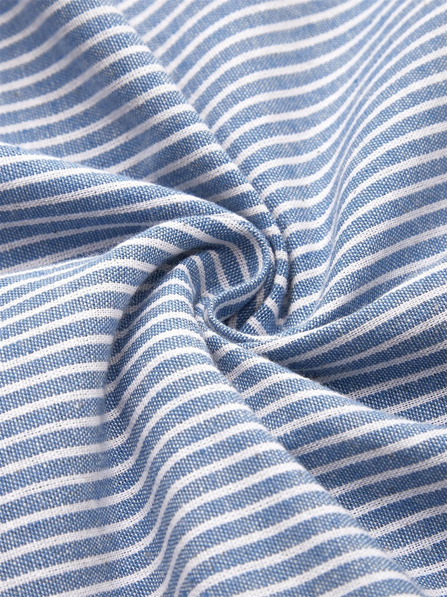 KAY | ELEGANT STRIPED TUMMY-COVERAGE MIDI DRESS