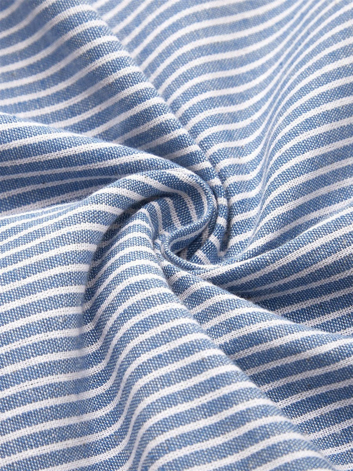 KAY | ELEGANT STRIPED TUMMY-COVERAGE MIDI DRESS