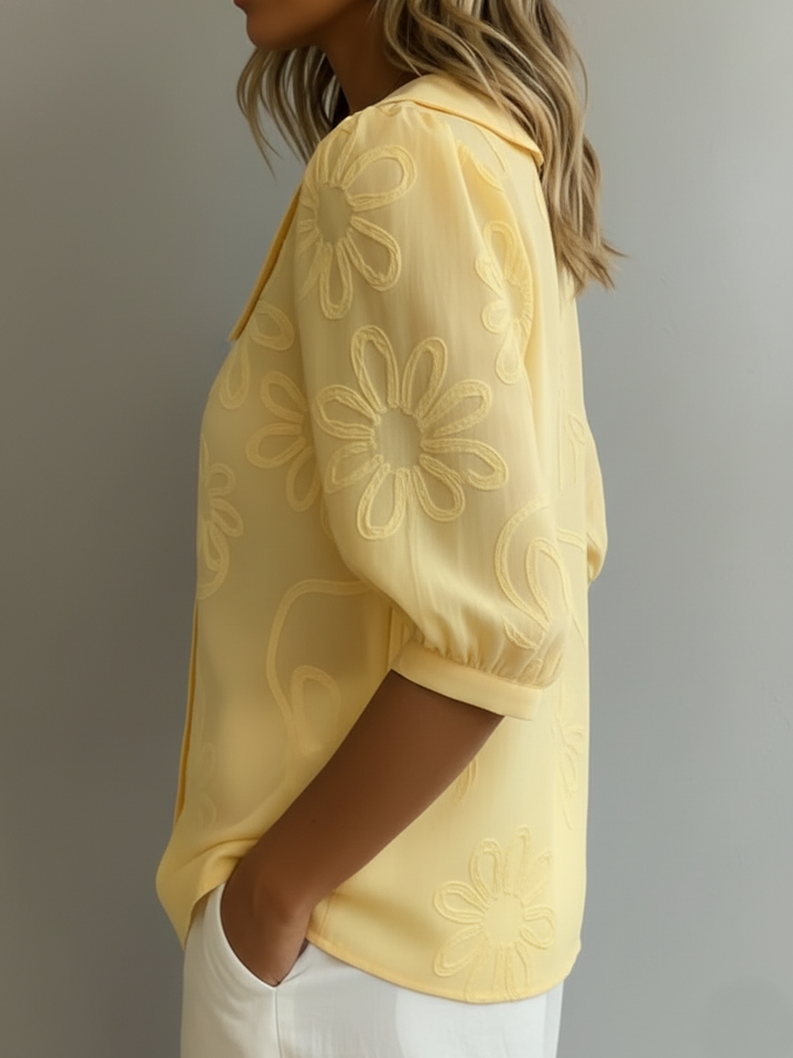 Aurélie™ — Lightweight Floral Blouse, Natural Elegance