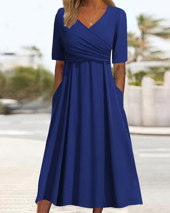 NADIA | ELEGANT A-LINE TUMMY-COVERAGE MIDI DRESS