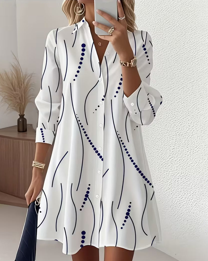 Elodie | Wavy Collar Tummy-Skimming Shirt