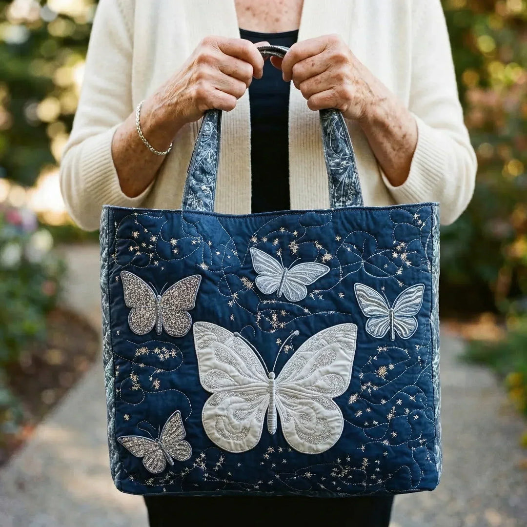 Handcrafted Bag - Silver Butterfly