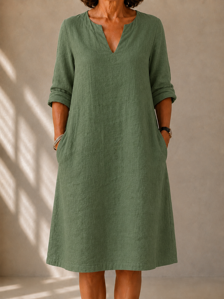 Lucie Trapeze Dress with Side Pockets