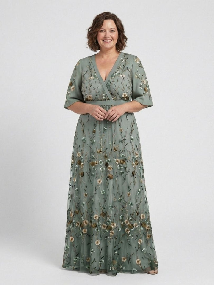 Evade | Floral Tummy-Concealing Maxi Dress