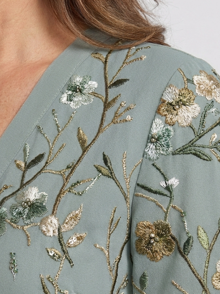 Evade | Floral Tummy-Concealing Maxi Dress