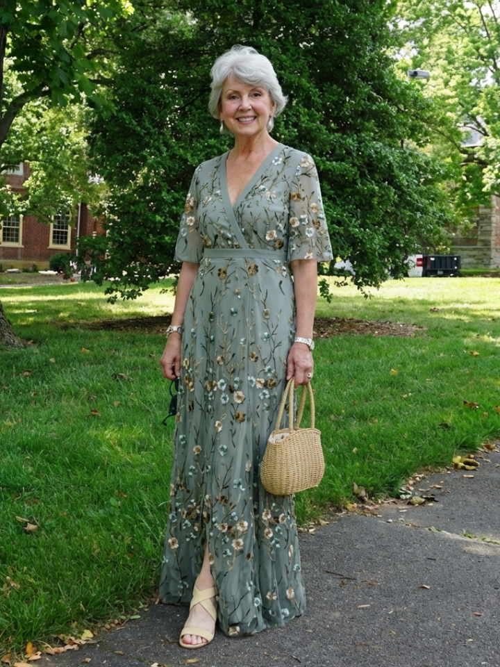 Evade | Floral Tummy-Concealing Maxi Dress