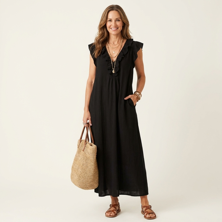 Josette | Tummy Covering V-Neck Dress