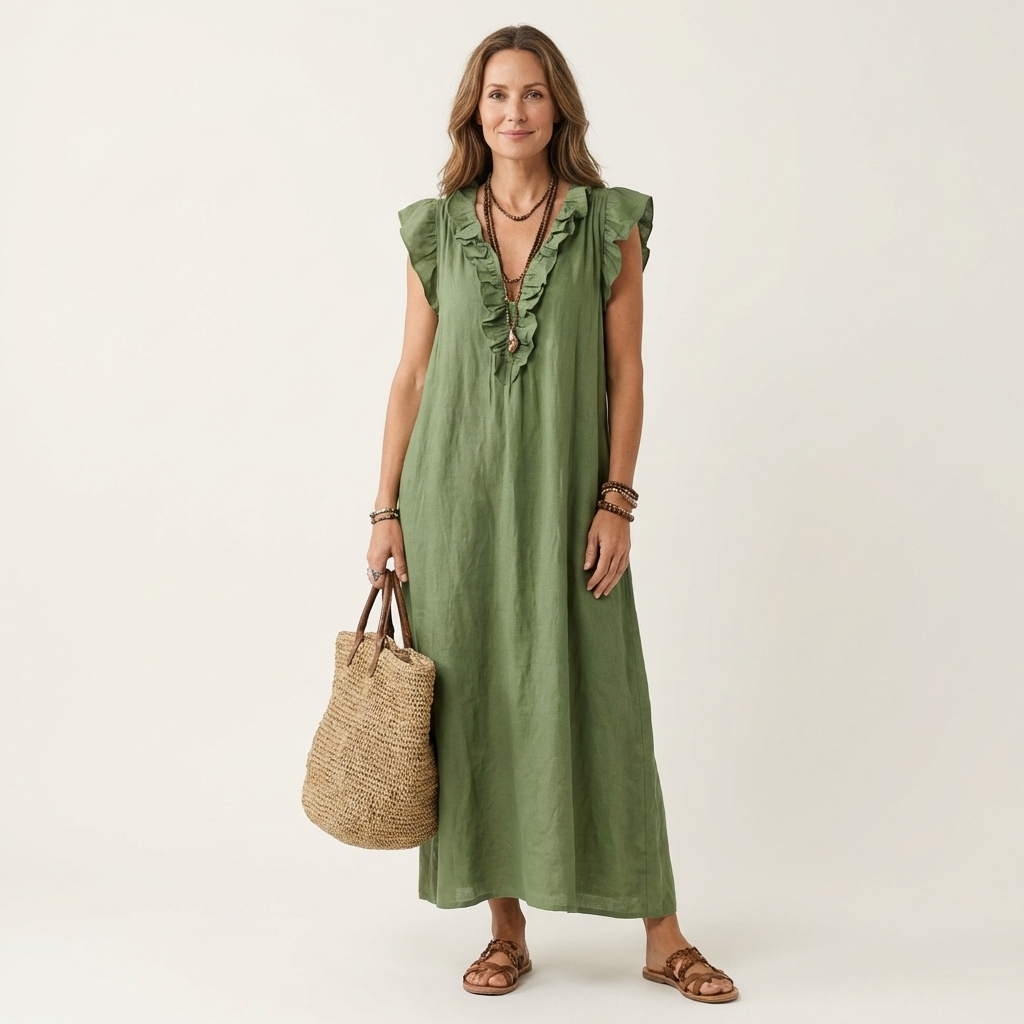 Josette | Tummy Covering V-Neck Dress