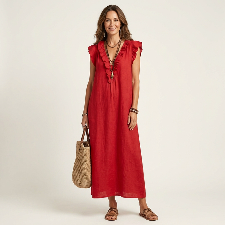 Josette | Tummy Covering V-Neck Dress