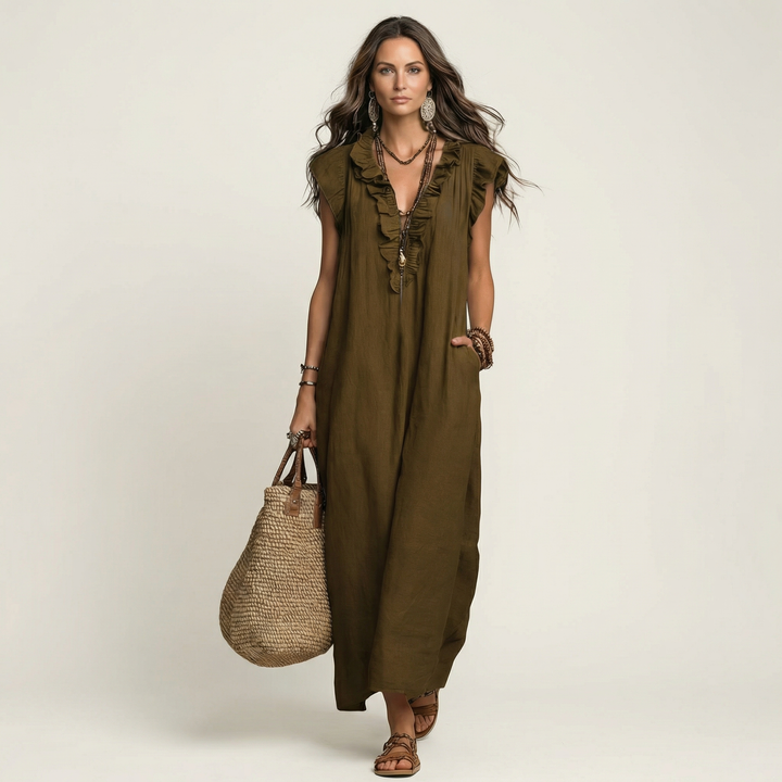 Josette | Tummy Covering V-Neck Dress