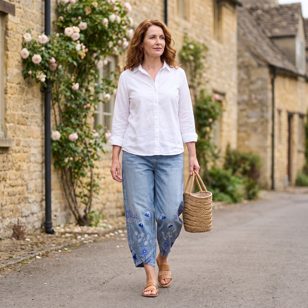 Mirabelle Denim Comfort Trousers