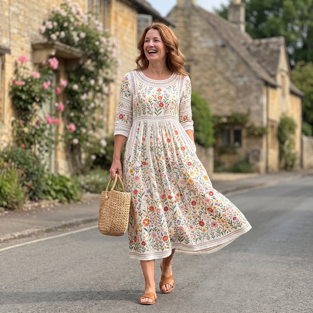 Wildflower Meadow Charm Midi Dress