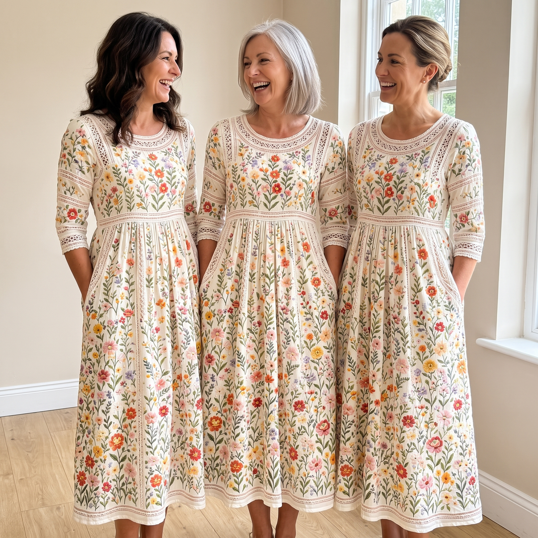Wildflower Meadow Charm Midi Dress