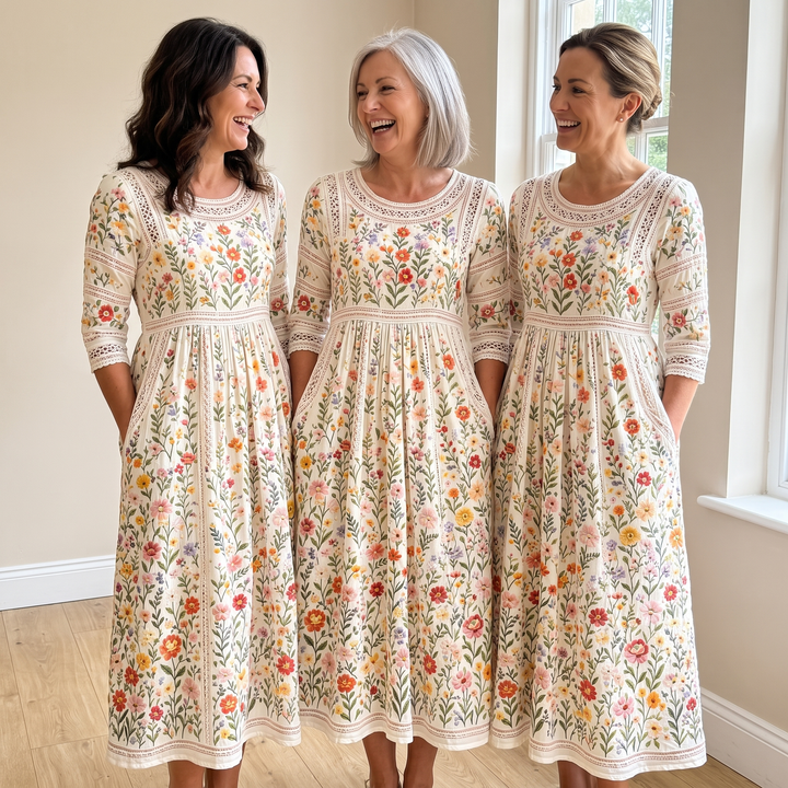 Wildflower Meadow Charm Midi Dress