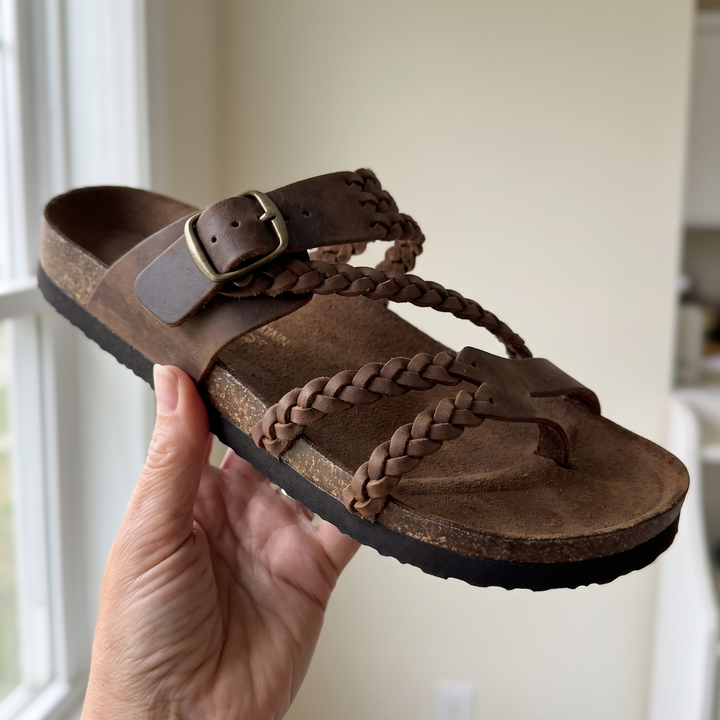 Solange A Woven Leather Sandal