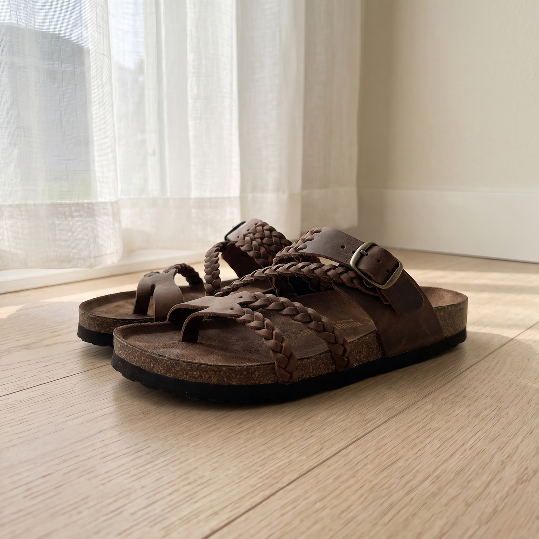 Solange A Woven Leather Sandal