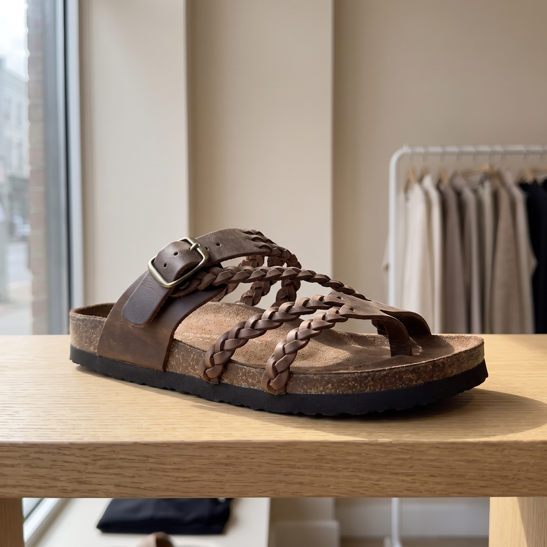 Solange A Woven Leather Sandal