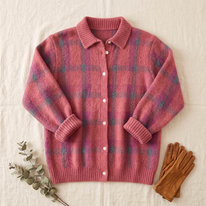 Lily | Plaid Knit Cardigan
