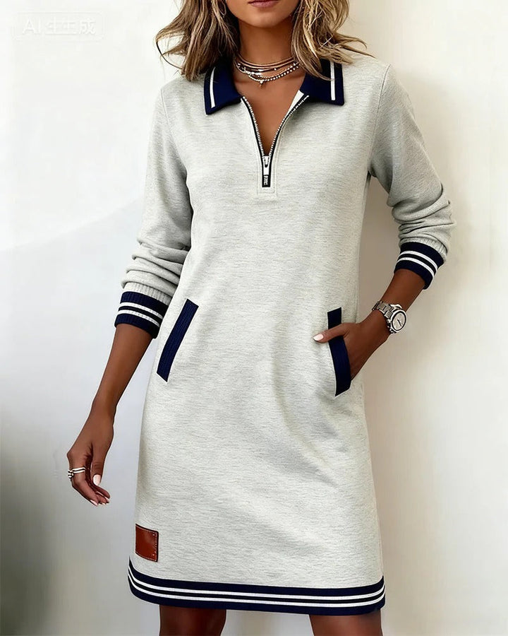Gwen - Lapel Collar Midi Dress