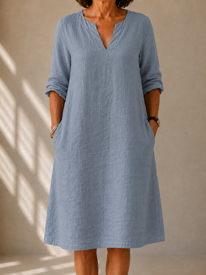 Soft Dress with Tunisian Collar Elina