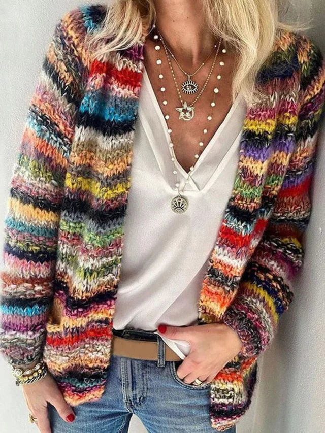 Amelia - Women’s Multicolour Striped Cardigan