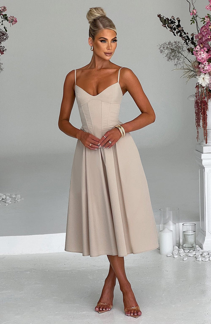 MAILEEN | Elegant Corset Style Midi Dress