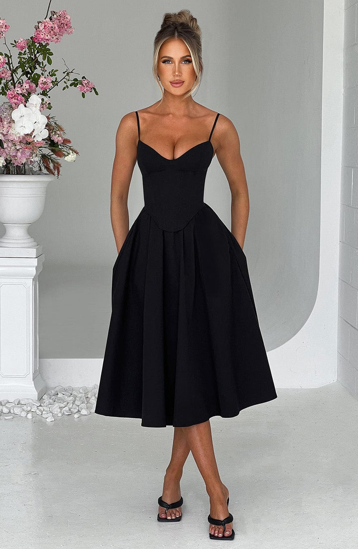 MAILEEN | Elegant Corset Style Midi Dress