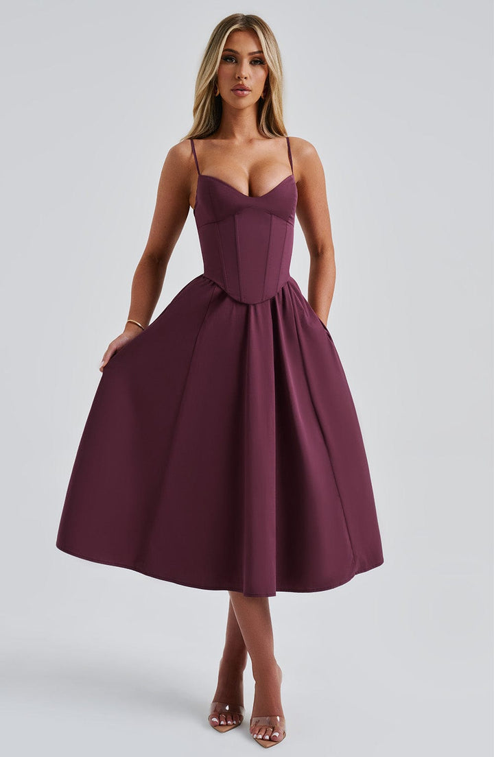 MAILEEN | Elegant Corset Style Midi Dress