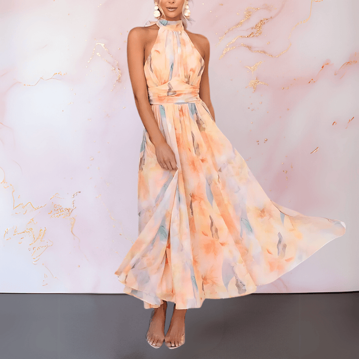 ESTHER | HALTERNECK PRINT DRESS