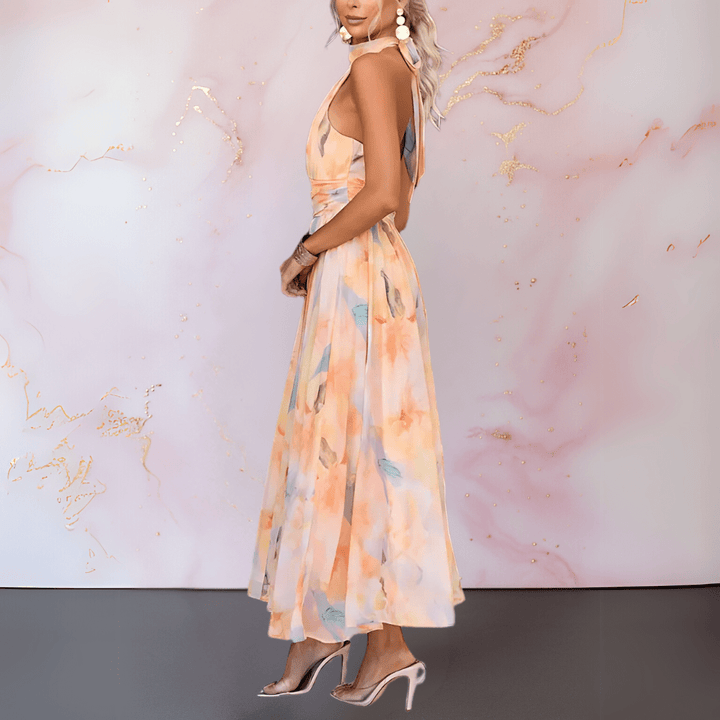 ESTHER | HALTERNECK PRINT DRESS