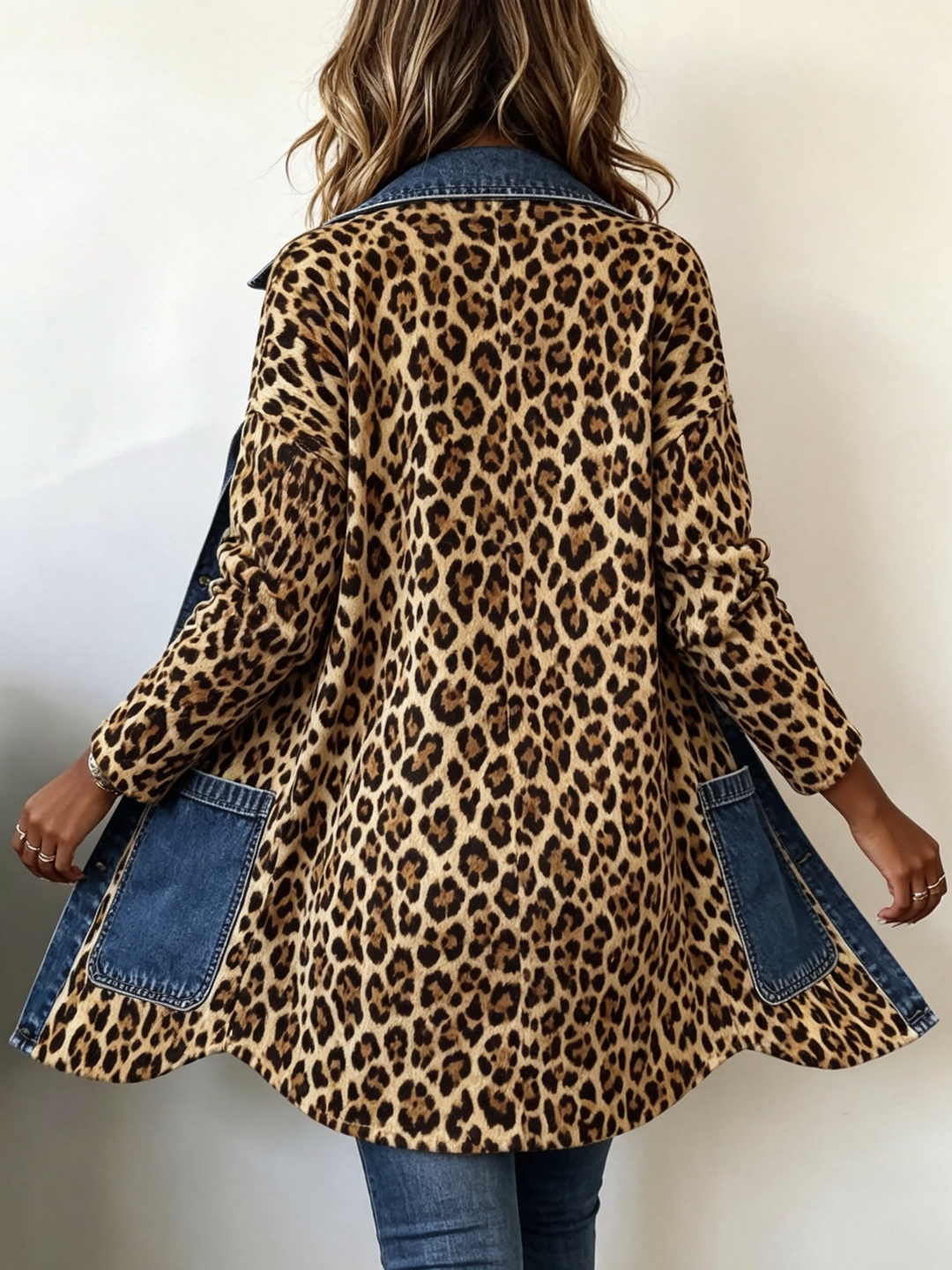 Lorena | Chaqueta Larga de Leopardo con Vaquero