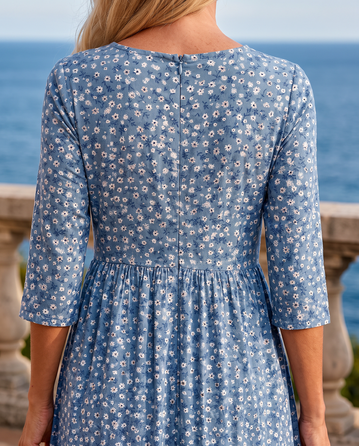 Blue Meadow Relaxed Waist Midi Dress